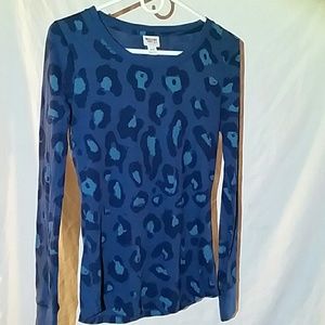 Women's Mossimo top blue with camo/paisley design